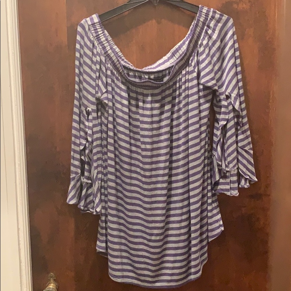 Off the shoulder striped blouse